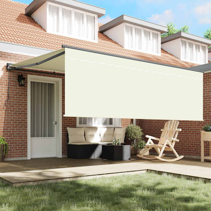 Utrækkelig Markise Creme 400 × 300 cm Polyester og Aluminium