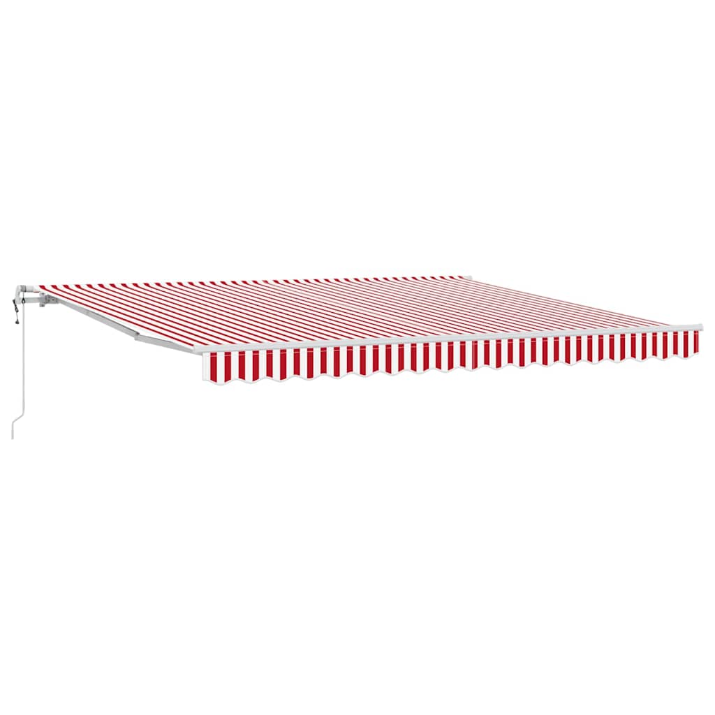 Udtrækkelig markise Rød og Hvid 400 × 300 cm Stof og aluminium