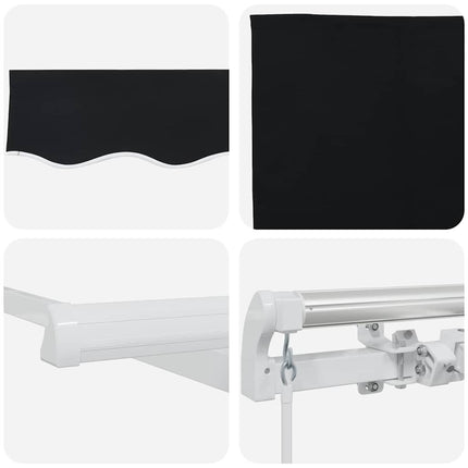 Udtrækkelig markise Sort 400 × 300 cm Polyester og Aluminium