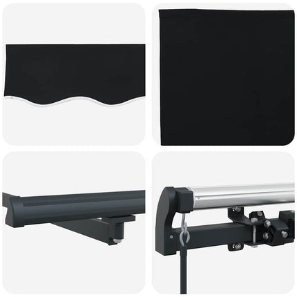 Udtrækkelig markise Sort 400 × 300 cm Polyester og Aluminium