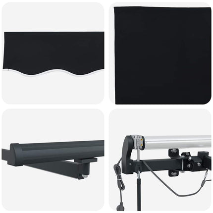 Markiseduge Sort 400 × 300 cm Polyester