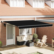 Utrækkelig Markise Sort 400 × 300 cm Polyester og Aluminium