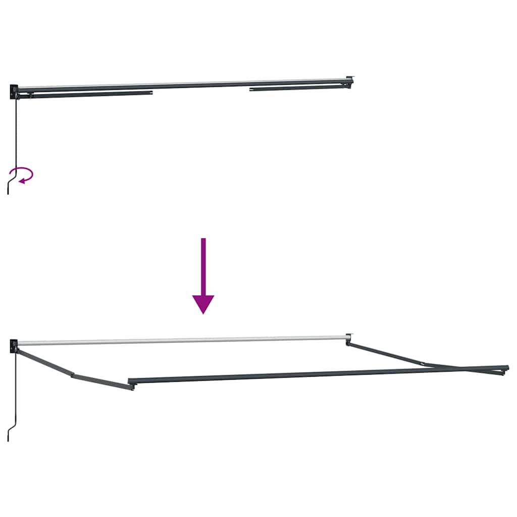 Utrækkelig Markise Sort 400 × 300 cm Polyester og Aluminium