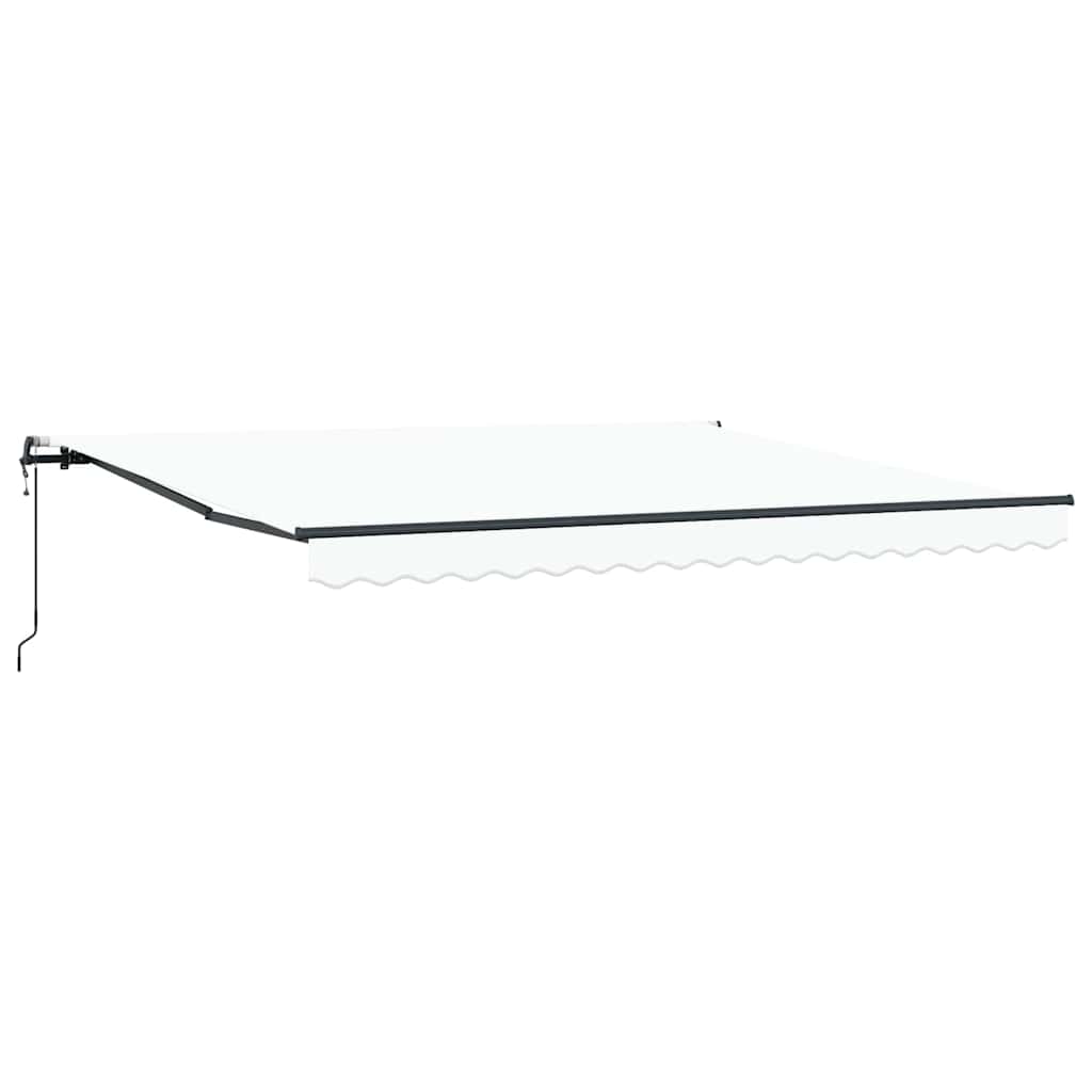Udtrækkelig markise Hvid 400 × 300 cm Stof og aluminium