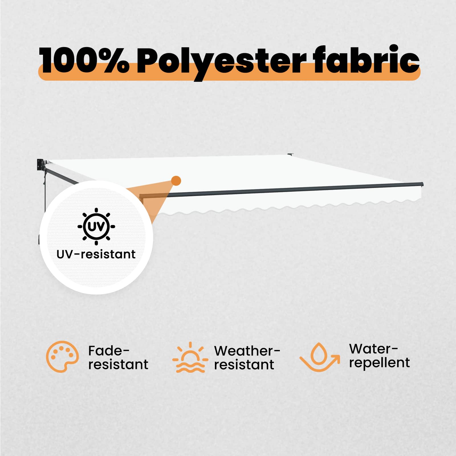 Markise Hvid 400 × 300 cm Polyester og metal