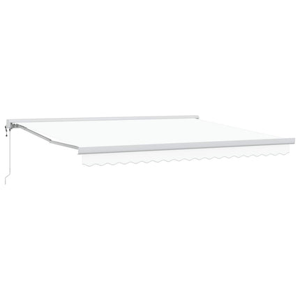 Udtrækkelig markise Hvid 400 × 300 cm Stof og Metal