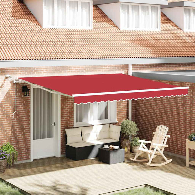 Markiseduge Rød 400 × 300 cm Polyester