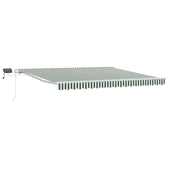 Udtrækkelig markise Grøn og Hvid 400 × 300 cm Stof og aluminium
