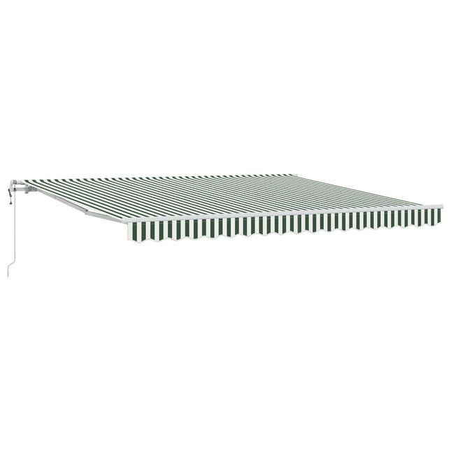 Udtrækkelig markise Grøn og Hvid 400 × 300 cm Stof og aluminium