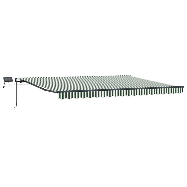 Udtrækkelig markise Grøn og Hvid 400 × 300 cm Stof og aluminium