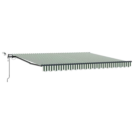 Udtrækkelig markise Grøn og Hvid 400 × 300 cm Polyester