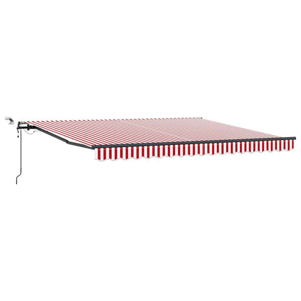 Udtrækkelig markise Rød og Hvid 400 × 350 cm Polyester