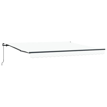Udtrækkelig markise Hvid 400 × 350 cm Polyester og Aluminium