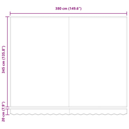 Udtrækkelig markise Hvid 400 × 350 cm Polyester og Aluminium