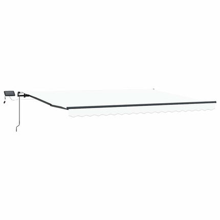 Udtrækkelig markise Hvid 400 × 350 cm Stof og aluminium