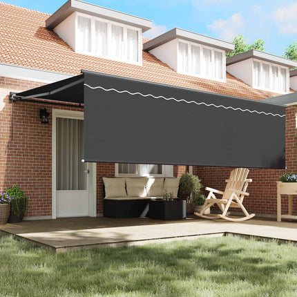 Utrækkelig Markise Antracit 450 × 300 cm Polyester og Aluminium