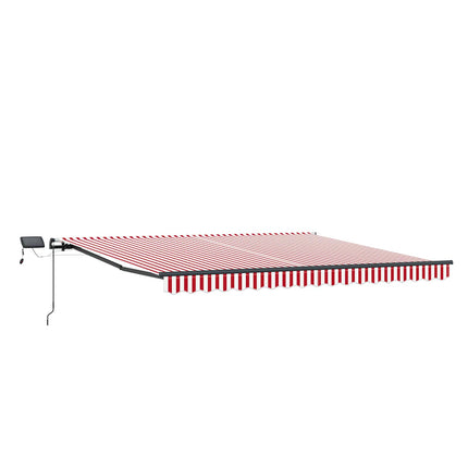 Udtrækkelig markise Rød og Hvid 450 × 300 cm Stof og aluminium
