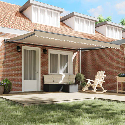 Markiseramme Beige 450 × 300 cm Polyester med PU belægning