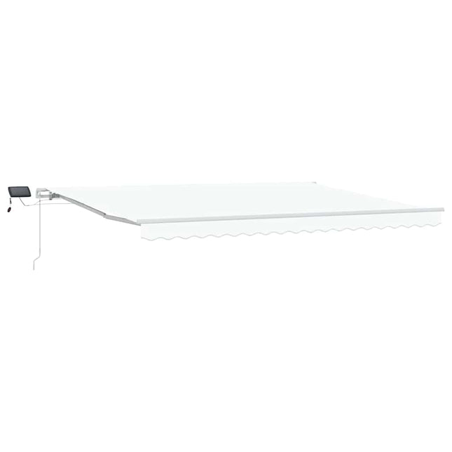 Udtrækkelig markise Hvid 450 × 300 cm Stof og aluminium