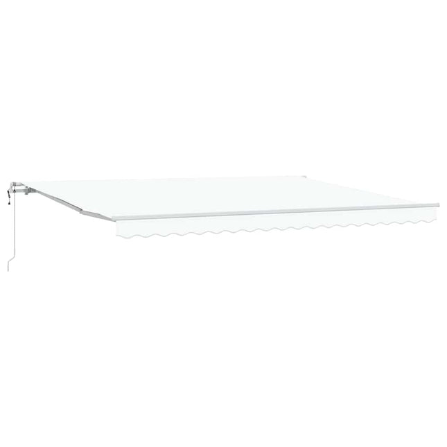 Udtrækkelig markise Hvid 450 × 300 cm Stof og aluminium