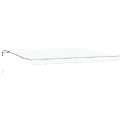 Udtrækkelig markise Hvid 450 × 300 cm Stof og aluminium