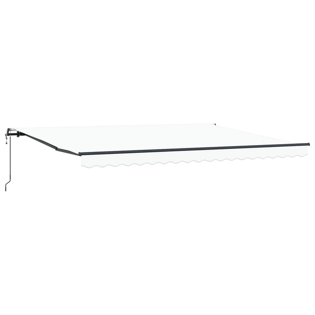 Udtrækkelig markise Hvid 450 × 300 cm Stof og aluminium