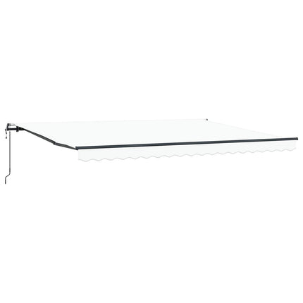 Udtrækkelig markise Hvid 450 × 300 cm Stof og aluminium