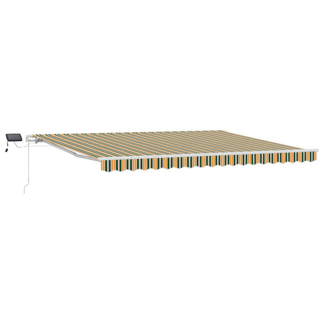 Udtrækkelig markise Grøn og gul 450 × 300 cm Stof og aluminium