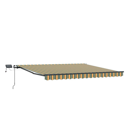 Udtrækkelig markise Grøn og gul 450 × 300 cm Stof og aluminium