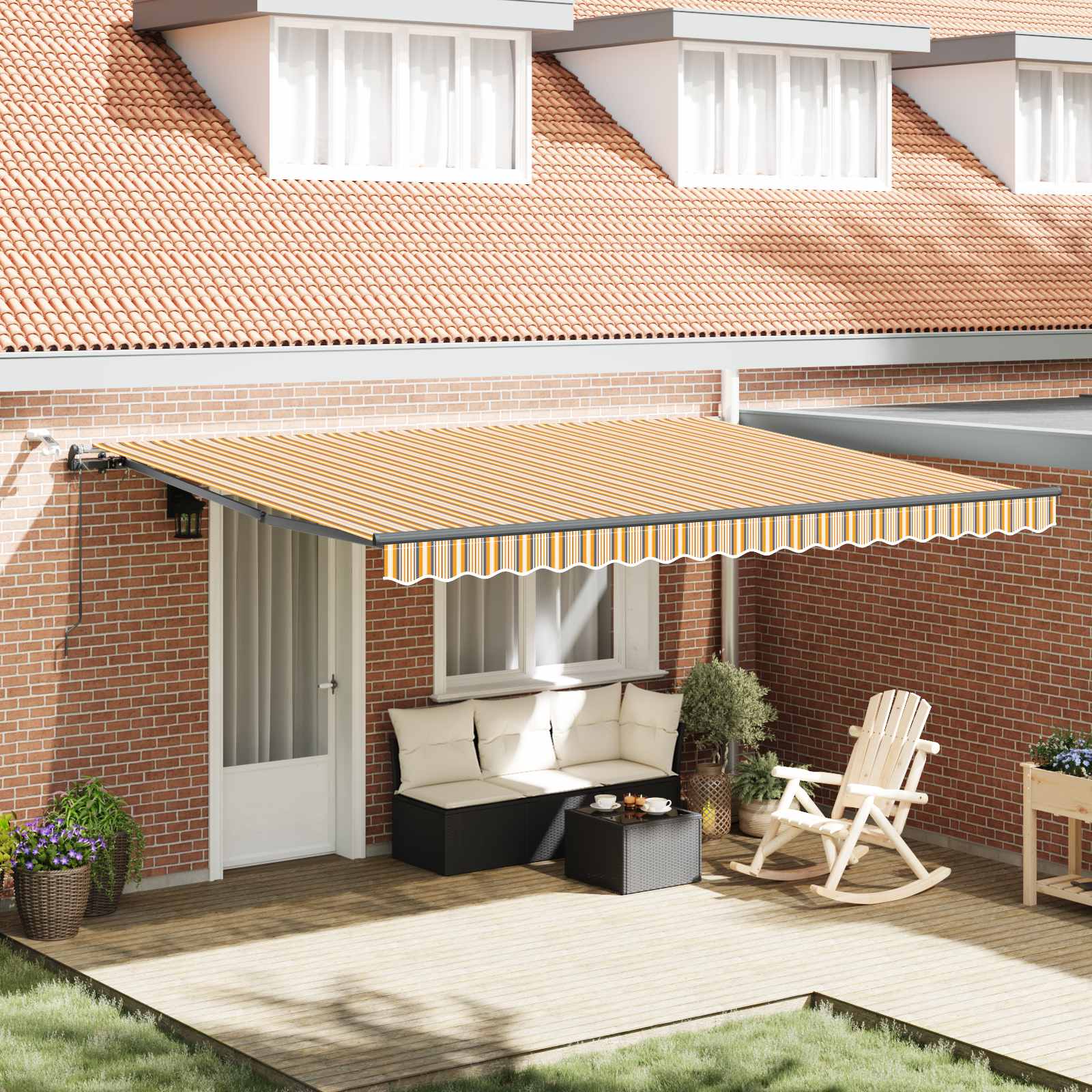 Markiseduge Flerfarvet 450 × 350 cm Polyester