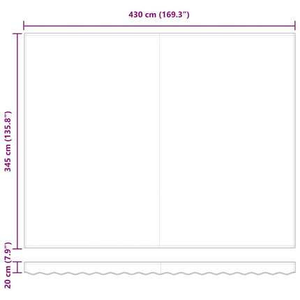 Udtrækkelig markise Hvid 450 x 350 x 165 cm