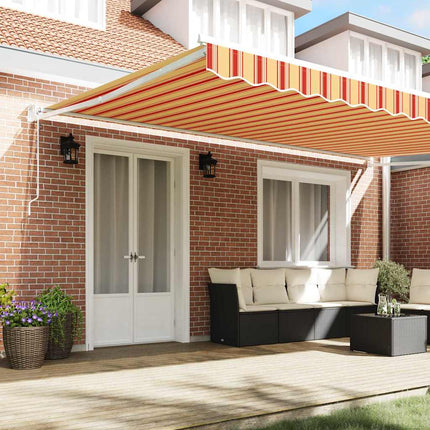 Udtrækkelig markise Gul og orange 500 x 300 x 165 cm