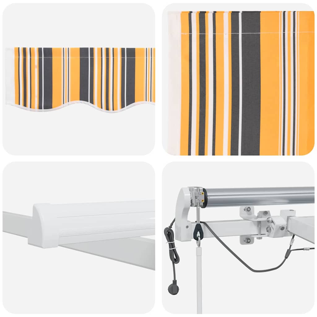 Utrækkelig Markise Flerfarvet 500 × 300 cm Polyester og metal