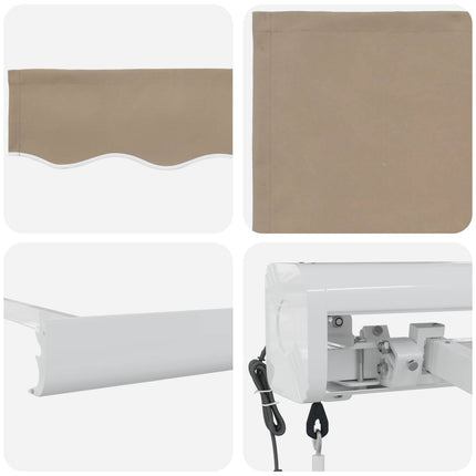 Udtrækkelig markise Beige 500 x 300 x 165 cm Stof og Metal