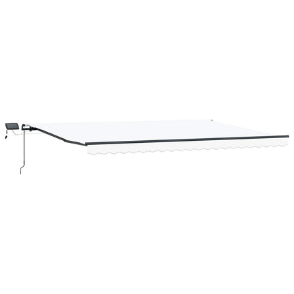 Udtrækkelig markise Hvid 500 × 300 cm Stof og aluminium