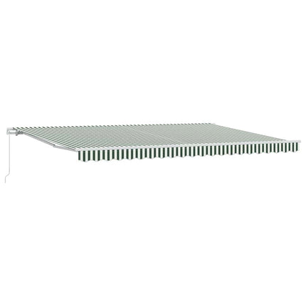 Udtrækkelig markise Grøn og Hvid 500 × 300 cm