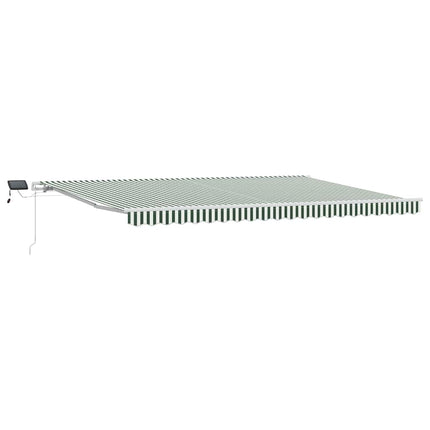 Udtrækkelig markise Grøn og Hvid 500 × 300 cm Stof og aluminium