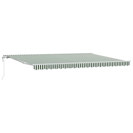 Udtrækkelig markise Grøn og Hvid 500 × 300 cm Stof og aluminium