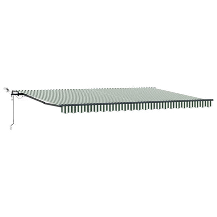 Udtrækkelig markise Grøn og Hvid 500 × 300 cm Polyester