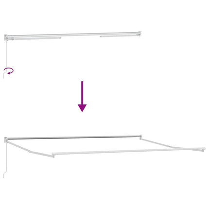 Udtrækkelig markise Grøn og Hvid 500 × 300 cm