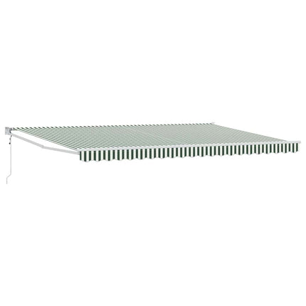 Udtrækkelig markise Grøn og Hvid 500 × 300 cm