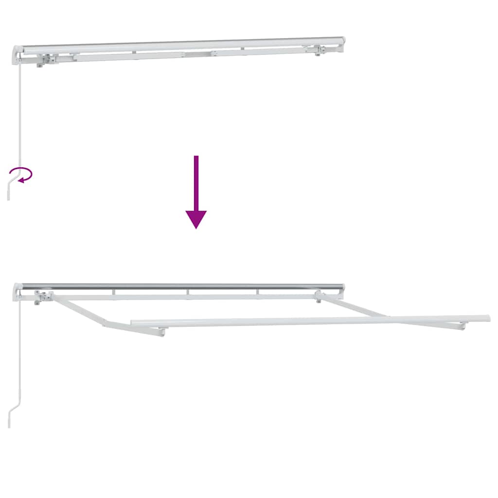 Utrækkelig Markise Rød og Hvid 500 × 350 cm