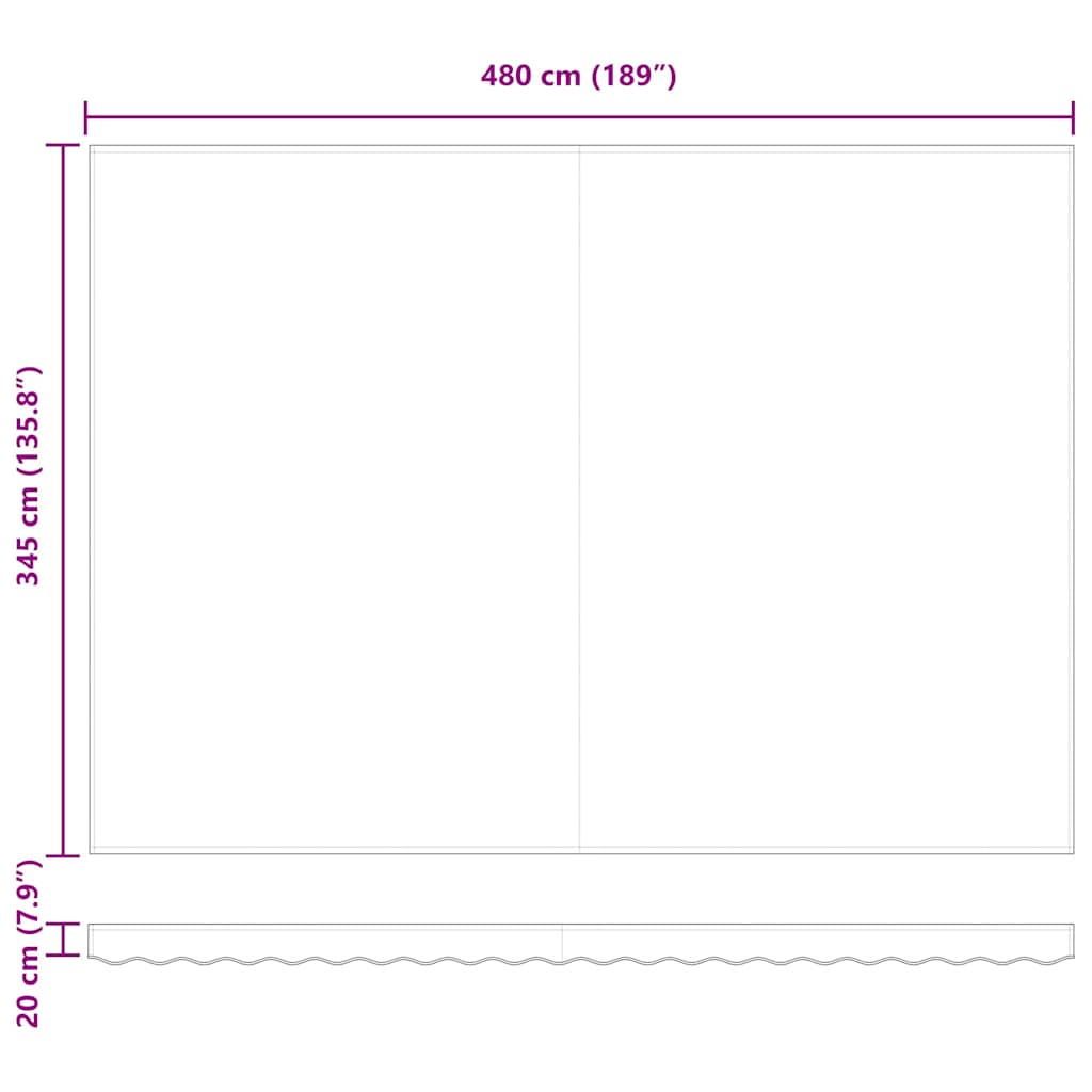 Utrækkelig Markise Rød og Hvid 500 × 350 cm