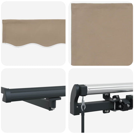 Udtrækkelig markise Beige 500 × 350 cm Polyester og Aluminium