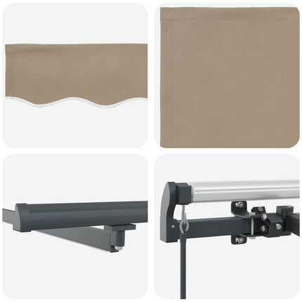 Udtrækkelig markise Beige 500 × 350 cm Stof og aluminium