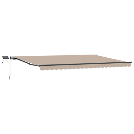 Udtrækkelig markise Beige 500 × 350 cm Stof og aluminium
