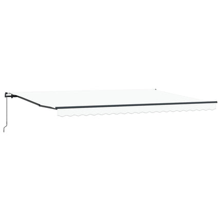 Udtrækkelig markise Hvid 500 × 350 cm Polyester og Aluminium