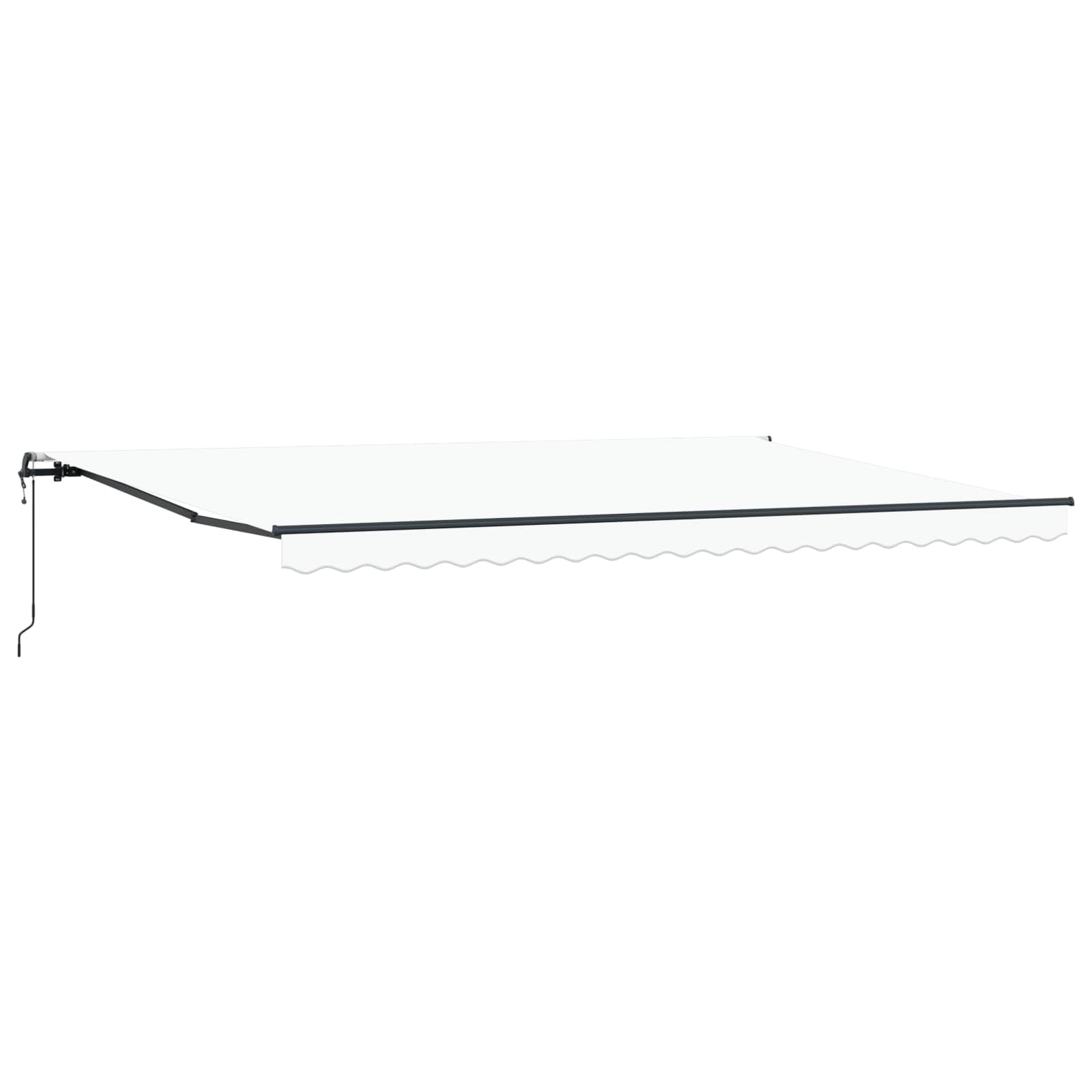 Udtrækkelig markise Hvid 500 × 350 cm Stof og aluminium