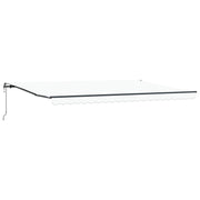 Udtrækkelig markise Hvid 500 × 350 cm Stof og aluminium