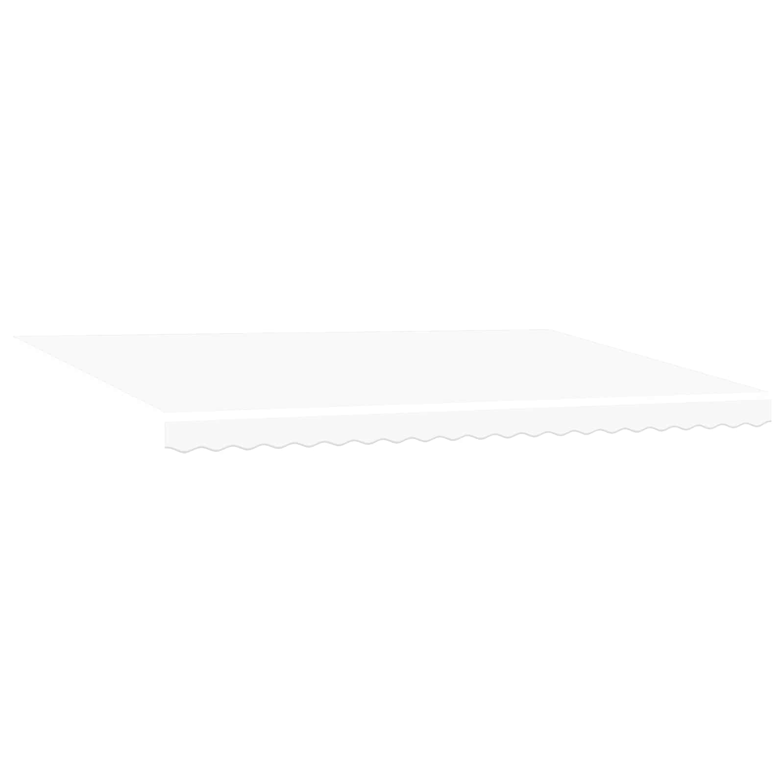 Udtrækkelig markise Hvid 500 × 350 cm Stof og aluminium
